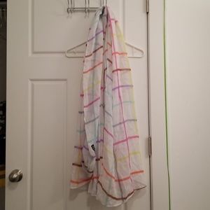 Printed village Multi color large scarf